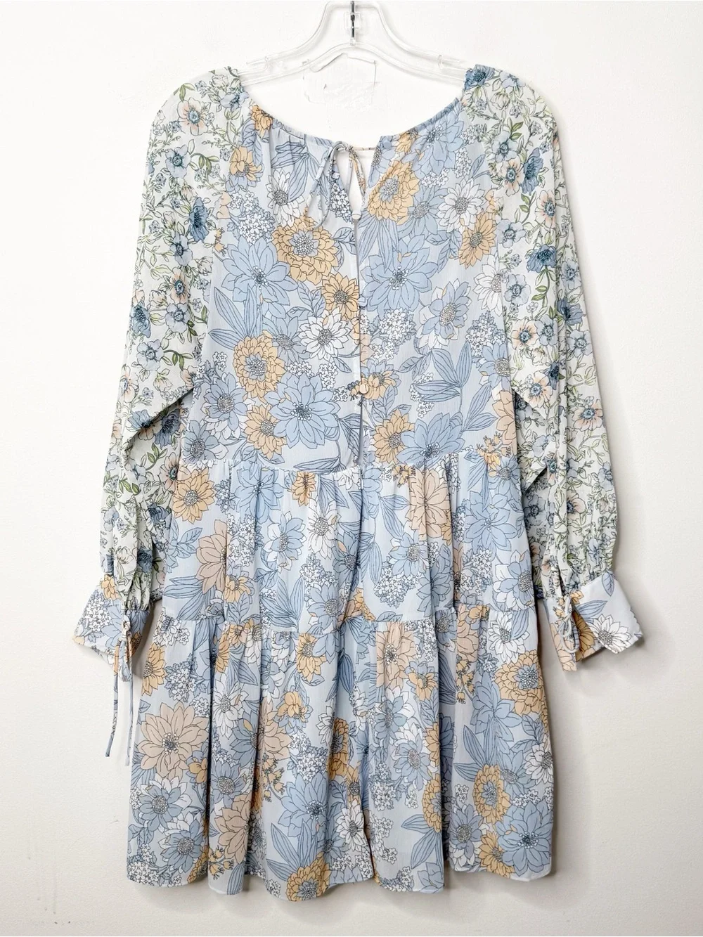 NWT J. CREW | Long-sleeve Crinkle Chiffon Dress in Mixed Floral Print Sz. 8